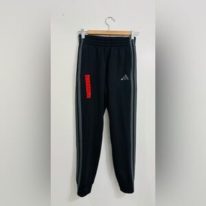 Adidas Kids Black Joggers with Gray Stripes, New, Youth M, 8-10